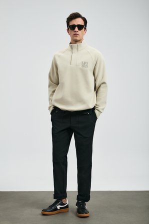 Tom Fashion Erkek Chino Pantolon Slim Fit Siyah