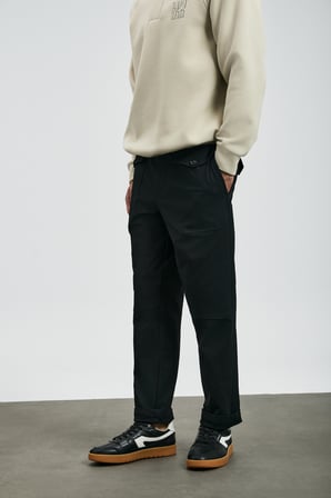 Tom Fashion Erkek Chino Pantolon Slim Fit Siyah