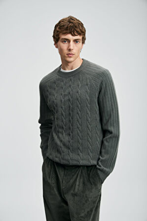 Lufian Vernes Erkek Kazak 112090158 Duman Yeşili