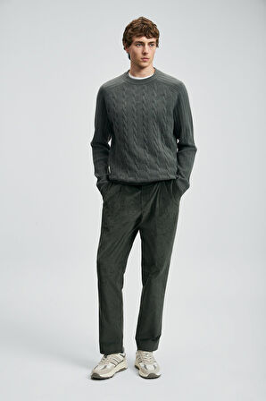 Lufian Vernes Erkek Kazak 112090158 Duman Yeşili