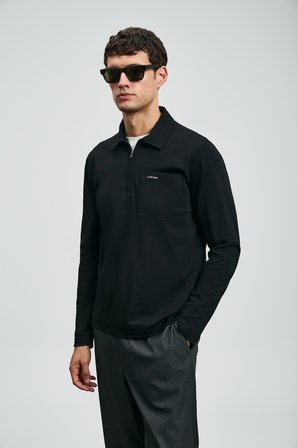 Lucas Smart Erkek Polo Tişört Siyah