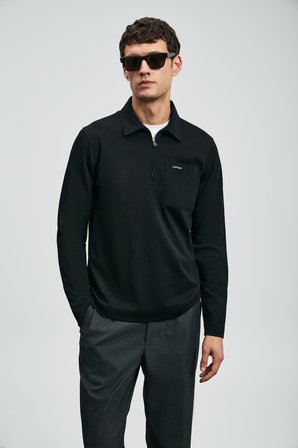 Lucas Smart Erkek Polo Tişört Siyah