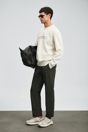 Luther Erkek Sweatshirt Ekru