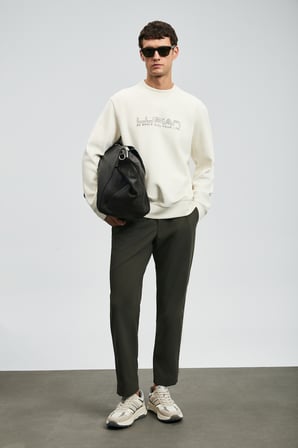 Luther Erkek Sweatshirt Ekru