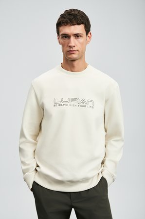 Luther Erkek Sweatshirt Ekru