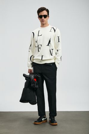 Tıffany Erkek Sweatshirt Kırık Beyaz