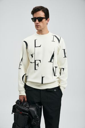 Tıffany Erkek Sweatshirt Kırık Beyaz