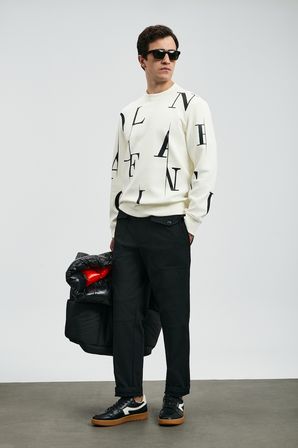 Tıffany Erkek Sweatshirt Kırık Beyaz