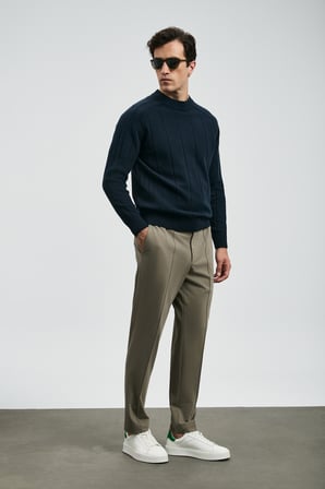Sımon Smart Erkek Chino Pantolon Slim Fit Toprak