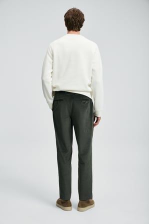 Federıc Kadife Erkek Chino Pantolon Comfort Fit Haki