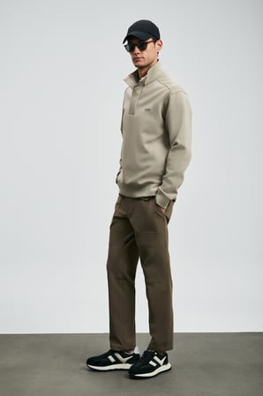 Tom Fashion Erkek Chino Pantolon Slim Fit Toprak