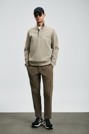 Tom Fashion Erkek Chino Pantolon Slim Fit Toprak