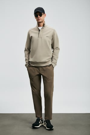 Tom Fashion Erkek Chino Pantolon Slim Fit Toprak