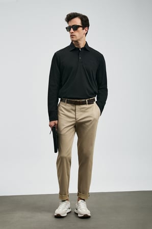 Lufian Erkek Rocky Smart Polo T-Shirt 112040044 Siyah