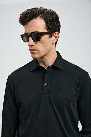 Lufian Erkek Rocky Smart Polo T-Shirt 112040044 Siyah