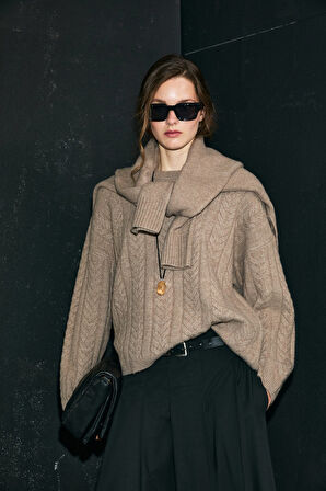 Lufian Mira Kadın Kazak 122090040 Vizon