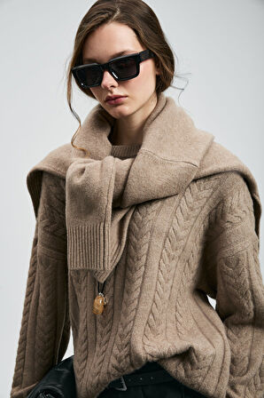 Lufian Mira Kadın Kazak 122090040 Vizon