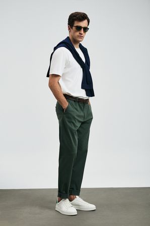 Rumı Smart Erkek Chino Pantolon Slim Fit Yeşil