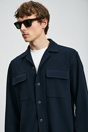 Lufian Erkek Ador Regular Fit Basic Gömlek 112010670 Lacivert