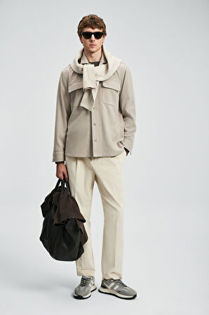 Lufian Erkek Ador Regular Fit Basic Gömlek 112010670 Bej