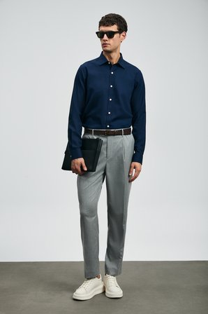 Veran Erkek Basic Gömlek Regular Fit Lacivert