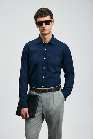 Veran Erkek Basic Gömlek Regular Fit Lacivert