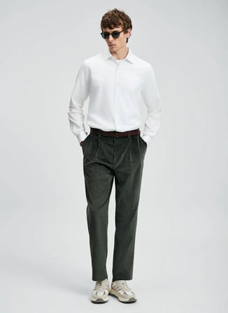 Lufian Slim Fit Gömlek Yaka Beyaz Erkek Gömlek VERAN