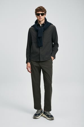 Lord Erkek Basic Gömlek Regular Fit Haki