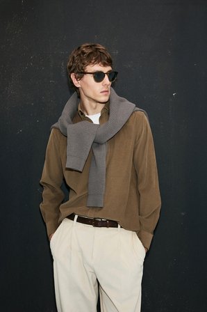 Drew Erkek Basic Gömlek Regular Fit Deve Tüyü