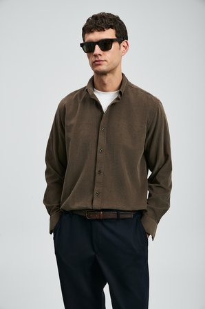 Drew Erkek Basic Gömlek Regular Fit Haki