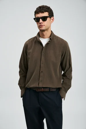 Drew Erkek Basic Gömlek Regular Fit Haki