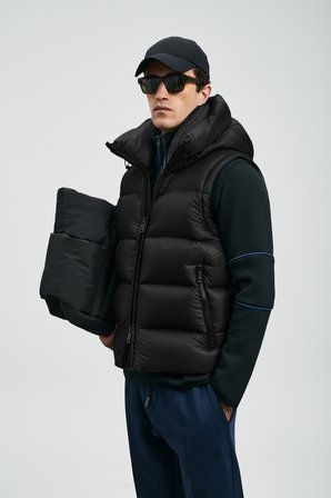 Moses Kaz Tüyü Erkek Yelek Siyah