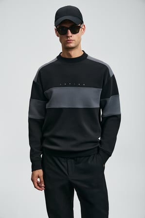 Pıeces Erkek Sweatshirt Siyah