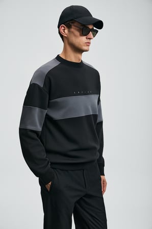 Pıeces Erkek Sweatshirt Siyah