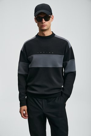 Pıeces Erkek Sweatshirt Siyah
