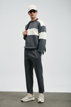 Pıeces Erkek Sweatshirt Koyu Gri