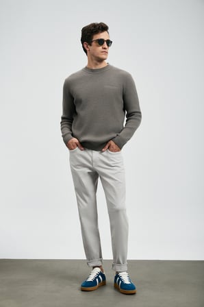 Helt Spor 5 Cep Erkek Pantolon Slim Fit Gri