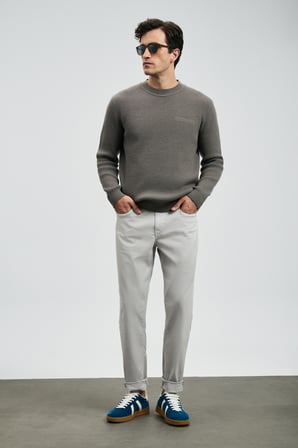 Helt Spor 5 Cep Erkek Pantolon Slim Fit Gri