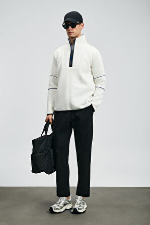 Lufian Erkek Art Sweatshirt 112030191 Kırık Beyaz