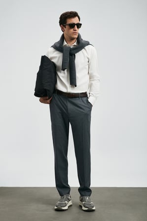 Sterno Smart Erkek Chino Pantolon Slim Fit Gri