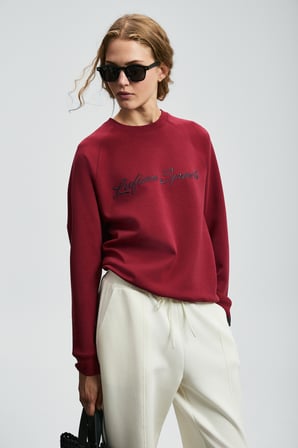 Ander Kadın Örme Sweatshırt Bordo