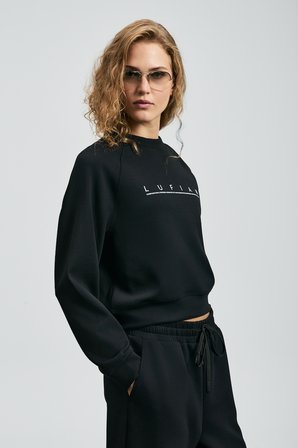 Adrıana Kadın Örme Sweatshırt Siyah