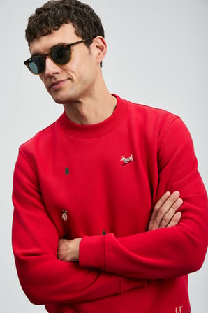 Noel Erkek Sweatshirt Kırmızı