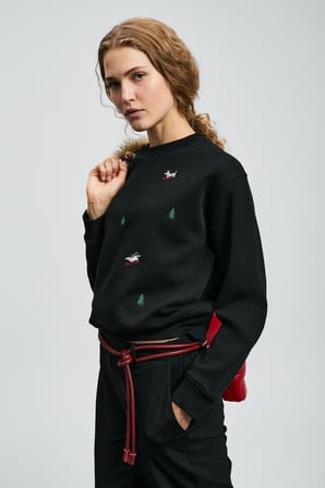 Merry Kadın Örme Sweatshırt Siyah