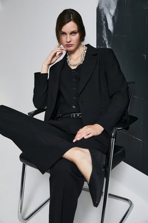 Sara Orta Bel Wideleg Pantolon Siyah