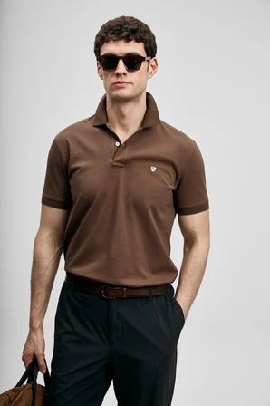 Laon Smart Erkek Polo Tişört Koyu Kahve