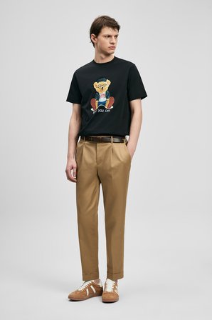 Teddy Modern Grafik Tişört Siyah