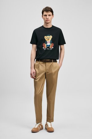 Teddy Modern Grafik Tişört Siyah