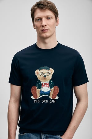 Teddy Modern Grafik Tişört Lacivert
