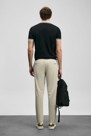 LUFIAN Slim Fit Normal Bel Düz Paça Chino Pantolon Erkek PANTOLON 111190357 BEJ